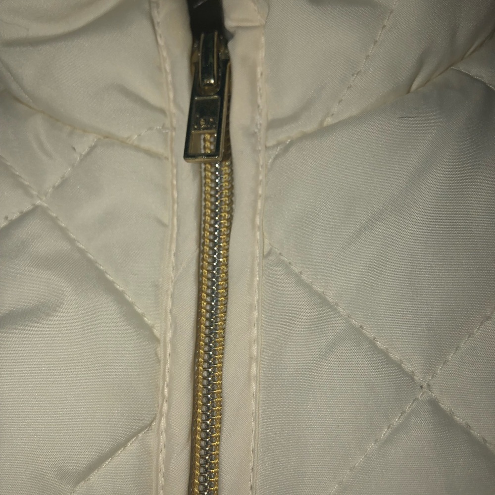 Off white vest w gold details